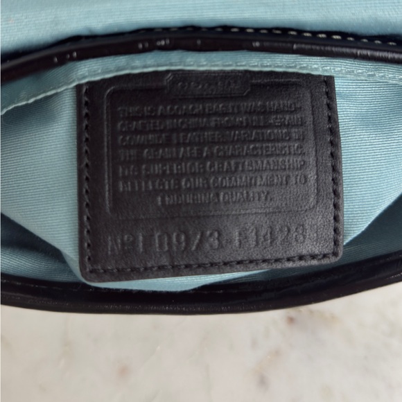 Vintage Coach Black Patent Flap Penny Top Handle Pouch F14283 - Picture 10 of 10